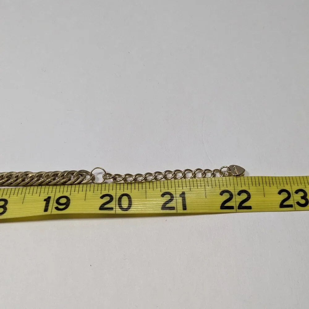 Nakamol Asymmetrical Bib Statement Necklace Gold Tone White Beaded Avant Garde
